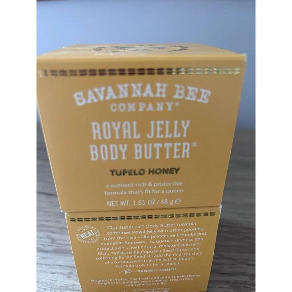 Lot Of 2 NEW SAVANNAH BEE COMPANY Royal Jelly Body Butter Cream Tupelo Honey